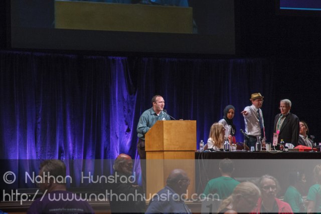 Park Board candidate Josh Neiman at the 2013 Minneapolis DFL Con